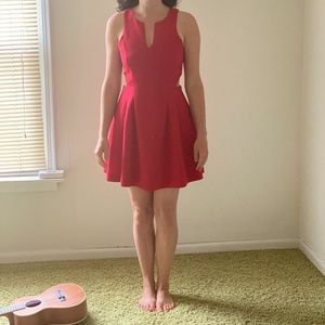 BCBG Generation Red Cutout Waist Dress